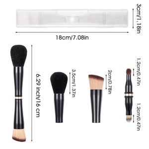 All-in-One xách tay 4-in-1 bàn chải trang điểm phẳng Đặt đôi đã kết thúc Eyeshadow che khuyết điểm cho khuôn mặt với kem lỏng trường hợp du lịch - Product Image 2
