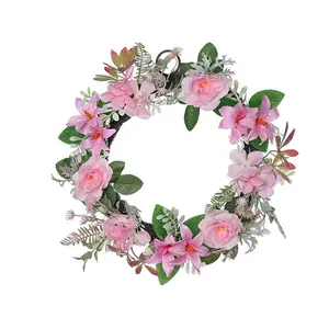 装饰花环便宜批发闪光玫瑰塑料装饰人造植物和花卉