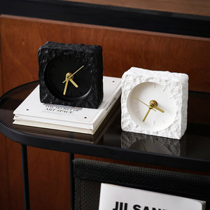 Horloge Murale Silencieuse Carrée en Pierre Nid d'Abeille, Style Minimaliste Moderne, Décoration de Bureau et de Maison, Aiguille des Secondes Fluide - Product Image 4