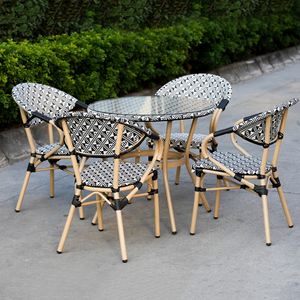Modern Teslin Design Hotel Villa Park Exterior Dining Set Aluminum <strong>Bistro</strong> <strong>Table</strong> <strong>and</strong> <strong>Chair</strong> Sets with Powder Coated Finish - Product Image 1