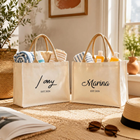 Bolsa de Compras de Lona con Logotipo Personalizado al por Mayor, con Cierre de Cremallera, para Publicidad, Regalos, Bodas, Uso en la Playa, Material Ecológico