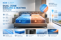Surmatelas rafraîchissant pour la ménopause, régulateur de température à double zone, avec circulation d'eau