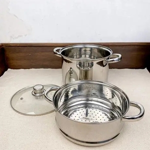 JL Wholesale, couscoussier rond de 24 cm avec couvercle en verre, meilleure qualité et durable, en acier inoxydable, ustensiles de cuisine - Product Image 4