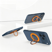 Soporte de Anillo para Teléfono Inteligente Elecom (Soporte para Dedo) con Rotación de 360 Grados, Protección Contra Caídas y Función de Soporte [Tipo Transparente] Plateado
