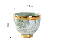 Tasse à thé en porcelaine marbrée de luxe à bord doré, design nordique, logo personnalisé, tasse à eau en céramique avec boîte cadeau
