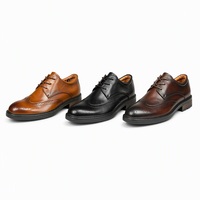 Chaussures Derby Brogue pour Hommes Prêtes à l'Expédition, en Cuir de Vachette Véritable, Semelle Extérieure en Caoutchouc Épais Antidérapant, Expédition Rapide en 48H
