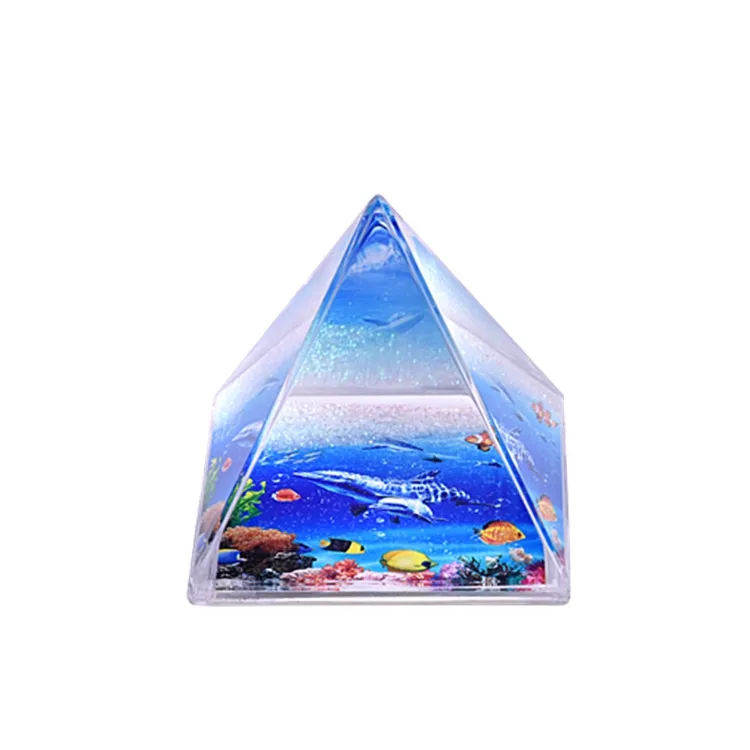 Liquid Pyramid Shape Paperweight Water Trang Trí Bàn Aqua Trang Trí Bàn Văn Phòng Hàng Đầu Cho Quà Tặng