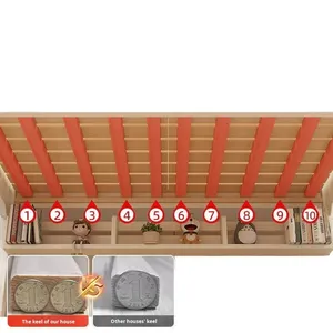 Cama <span class=keywords><strong>litera</strong></span> infantil multifuncional de dos niveles, estilo americano, de madera maciza, doble, alta y baja, origen China, nuevo modelo - Product Image 6
