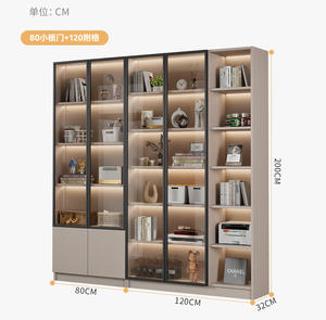 Estantería <span class=keywords><strong>de</strong></span> madera moderna <span class=keywords><strong>con</strong></span> <span class=keywords><strong>puertas</strong></span> <span class=keywords><strong>de</strong></span> <span class=keywords><strong>cristal</strong></span> para sala <span class=keywords><strong>de</strong></span> estar, armario <span class=keywords><strong>de</strong></span> almacenamiento personalizado <span class=keywords><strong>de</strong></span> pared entera - Product Image 1