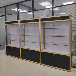 ארון תצוגה מודרני ממתכת עם תאורת לד ומדפי אחסון, ידידותי לסביבה ועומד באופן עצמאי לחנויות ותערוכות - Product Image 3