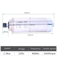 Kit moteur de broche refroidi par eau pour routeur CNC ER11 1,5 kW, haute précision, diamètre 80 mm, 24 000 tr/min