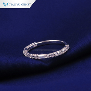 Tianyu gemas joyería personalizada mejor Esmeralda y redondo corte anillo 14k 18k anillos de oro blanco - Product Image 5