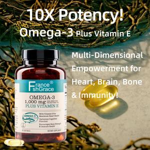 Complément d'huile de poisson Oméga 3 très vendu, 60 gélules molles, soutient la fonction immunitaire et la santé des adultes, gélules molles d'huile de poisson Oméga 3 - Product Image 2