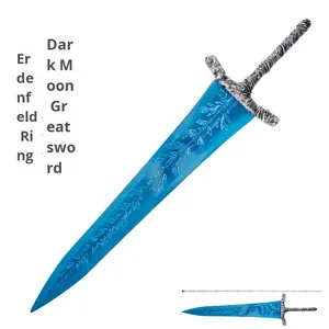 Dark Moon Greatsword para <span class=keywords><strong>Elden</strong></span> <span class=keywords><strong>Ring</strong></span> <span class=keywords><strong>1</strong></span>:<span class=keywords><strong>1</strong></span> Modelo de metal completo Adorno sin afilar con grabado tallado Ideal para periféricos de juego - Product Image 2