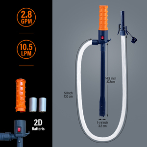 Pompe de transfert de liquide portable et pratique à piles, pompe à essence électrique facile à utiliser avec buse à arrêt automatique - Product Image 2