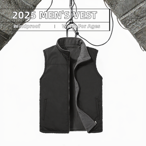 Chaleco de Pana de Doble Cara para Hombre 2025, Chaqueta sin Mangas Informal para Otoño e Invierno, Cálida, con Cremallera, Ecológica, Cortavientos, Mediana - Product Image 2