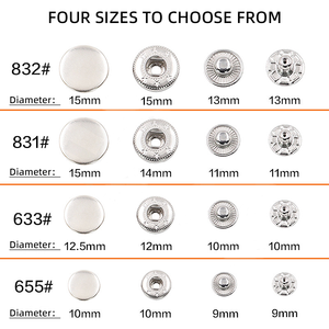 Nút chụp cho phụ kiện may mặc Báo Chí Kim Loại Tùy chỉnh 10 12.5 15 17mm bao phủ sắt có thể giặt Vòng lưới quần áo jeans áo khoác - Product Image 3