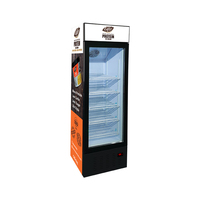 Congélateur vertical compact et portable Meisda SD235B 235L pour crème glacée, avec porte vitrée verticale, température unique