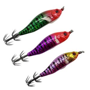 Leurre de pêche en ABS imprimé, rigide, phosphorescent, pour calamar, seiche et crevettes, pour eaux moyennes, pour rivière et lac, avec hameçons - Product Image 3