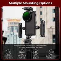 Support de téléphone en alliage d'aluminium 5254 compatible S25 Ultra, avec fixation rapide T-Mount, adaptateur de filtre pour plaque arrière d'objectif, pour vidéo mobile