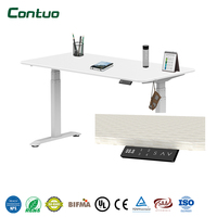 Bureau moderne populaire à double moteur électrique, table réglable en hauteur, cadre de bureau assis-debout