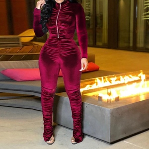 Conjunto de Dos Piezas con Pliegues Explosivos, Traje Casual para Mujer, a la Moda - Product Image 5