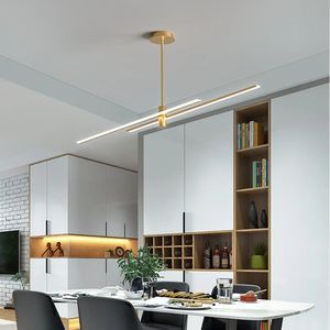 Nouveau lustre LED long en forme de bande dorée, luminaire de plafond, <span class=keywords><strong>suspension</strong></span> Sputnik, lumières pendantes en forme de feu d'artifice pour chambre à coucher - Product Image 2