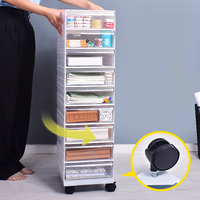 Organisateur de bureau moderne grand format en plastique gris clair/blanc avec base à roulettes réglable, tiroir de rangement pour dossiers, format A4