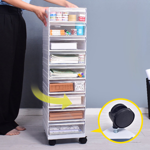 Organizador de Escritorio con Base de Ruedas Ajustable de Plástico y Acero, Tamaño A4, Color Gris Claro/Blanco, Cajón de Almacenamiento para Oficina, Archivador Moderno Grande - Product Image 4