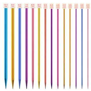 Juego de 28 Agujas de Tejer Ergonómicas de <span class=keywords><strong>Punta</strong></span> Única de Diferentes Tamaños, Agujas de Ganchillo Rectas para Tejer Suéteres - Product Image 2