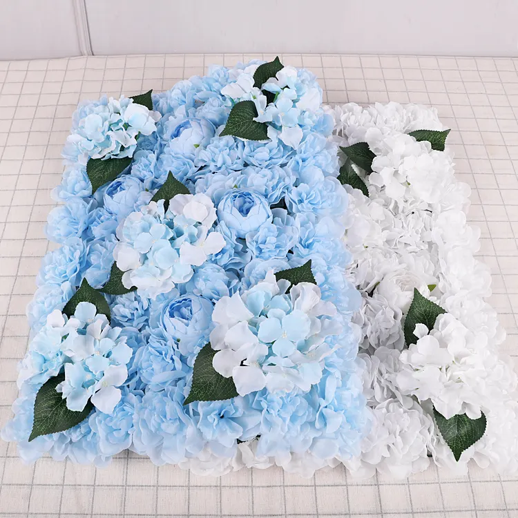 Kunstblauw Zijde Roos Achtergrond Lente Bloemen Decor Kunstbloem Wandpaneel Voor Fotografie Bruiloft Verjaardag Baby Shower