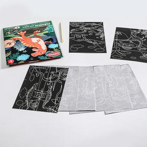 Juego de papel rascador mágico de colores arcoíris, juguetes de dibujo de arte y artesanía con hoja rascadora negra - Product Image 5