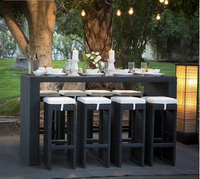 Ensemble de meubles de bar d'extérieur en rotin moderne et écologique pour la maison, les restaurants, les hôtels et la cuisine, chaises hautes de bar, tabourets, comptoirs