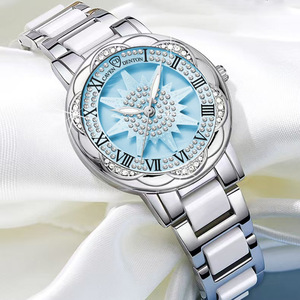 Reloj de Pulsera Caven Dition para Mujer, Caja de Aleación, Esfera Analógica de Cuarzo, con Pedrería, Resistente al Agua 3BAR, Ligero, con Correa Oculta - Product Image 3