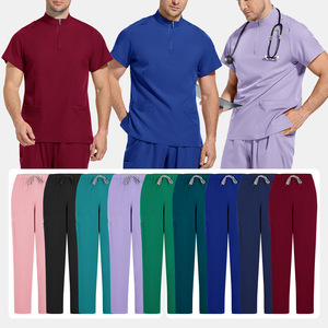 Men's Surgical Scrub Set Moisture Wicking Split Uniform Hospital Workwear Size S XXL - Product Image 2