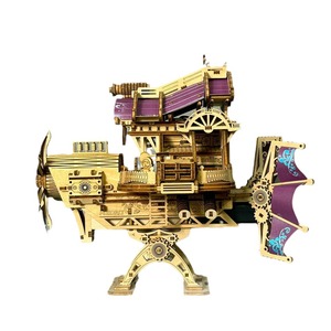 Hamaileon Puzzle Sté<span class=keywords><strong>r</strong></span>éo en Bois à Assembler Soi-même Jouets Bateau Pirate Carrousel Grande Roue Voiture Citrouille Modèle Marin 0-24 Mois - Product Image 5