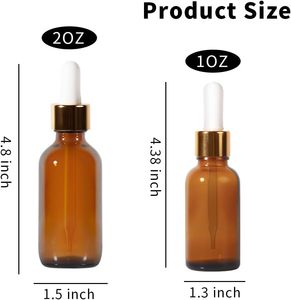 Botellas de Vidrio Cuadradas Planas de 20 ml para Aceites Esenciales y Sueros para el Cuidado de la Piel, con Gotero y Estampado en Caliente - Product Image 3