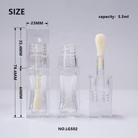 Flacon cosmétique vide en PETG transparent de 5,5 ml avec bouchon à vis pour liquides, illuminateur pour les yeux, blush, gloss à lèvres, huile à lèvres, baume à lèvres