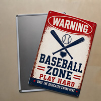 Letrero Metálico Vintage de Béisbol, Letrero Rústico de Metal, Decoración de Pared para Bar o Sala Deportiva, Letrero Metálico Personalizado