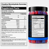 Gommes de créatine monohydrate pour adultes, fournissant de l'énergie, améliorant l'immunité, favorisant le développement, forme personnalisée, 120 unités, OEM HALAL