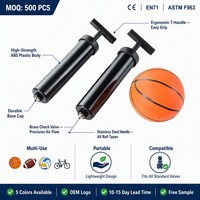 Pompe à ballon JUNYE double action, gonfleur d'air portable avec aiguilles et manomètre, pour basketball, football, volley-ball, en matériau PP, logo personnalisé