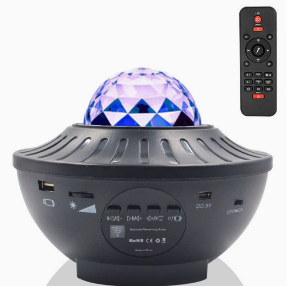 Lampe noire plate ciel étoilé