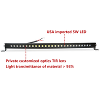 Barra de Luz LED para Auto de 30 Pulgadas, Aluminio CNC, 72W, Una Sola Fila, Curva, 12V, Protección Contra Sobretensión, para SUV, Tractores, Óptica TIR