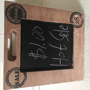 Casse di legno varie stampate personalizzate manici ritagliati contenitori di stoccaggio Decorative casse di legno con pannello frontale in lavagna - Product Image 6