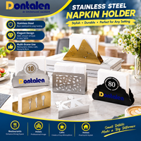 Porte-serviettes de table en acier inoxydable pour restaurant, organisateur de serviettes en papier pour table à manger, café, buffet, traiteur, avec logo personnalisé