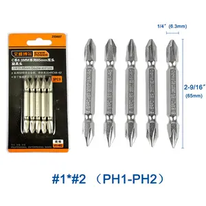 S2 סגסוגת פלדת Hex Shank כפול פיליפס מברג להגדיר מברג PH1 PH2 מגנטי מברג ביטים