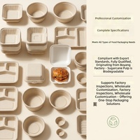 Ensemble de vaisselle jetable en bagasse personnalisé, biodégradable, en fibre de canne à sucre, bol, assiette, récipient alimentaire, zéro déchet, camping, étanche