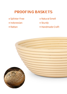 XH – panier rond en rotin d'indonie de 9 pouces, bol en forme de brot, pâte à levain, pain artisanal, banneton, ensembles pour boulangers - Product Image 3