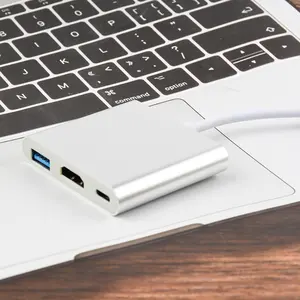 Adaptador de usb 3.0 & USB-C hub 3 em 1, adaptador thunderbolt 3 para 4k hd