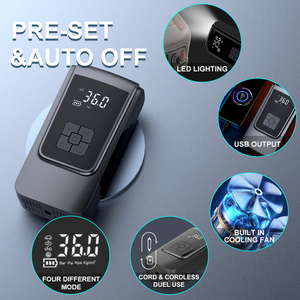 Gonfleur de pneus numérique électrique, moniteur de pression des pneus, arrêt automatique, éclairage LED, <span class=keywords><strong>rechargeable</strong></span> automatique, sans fil, portable, sans cordon - Product Image 5